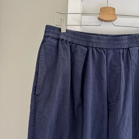 COS Men's Wide-leg Chambray Linen/Cotton French Blue Trousers Sz L - Picture 8 of 16